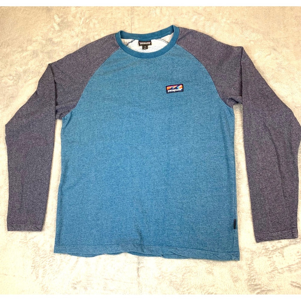 Patagonia Men's‎ Medium Board Short Label Lightweight Crew Sweatshirt Blue Gray